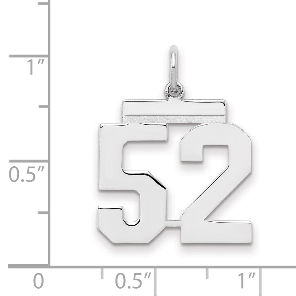 Sterlingsilber Sterlingsilber/silver Rhodiniert Poliert Zahl 52 Charm