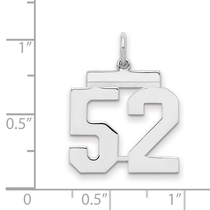 Sterlingsilber Sterlingsilber/silver Rhodiniert Poliert Zahl 52 Charm