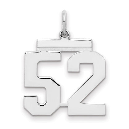 Sterlingsilber Sterlingsilber/silver Rhodiniert Poliert Zahl 52 Charm