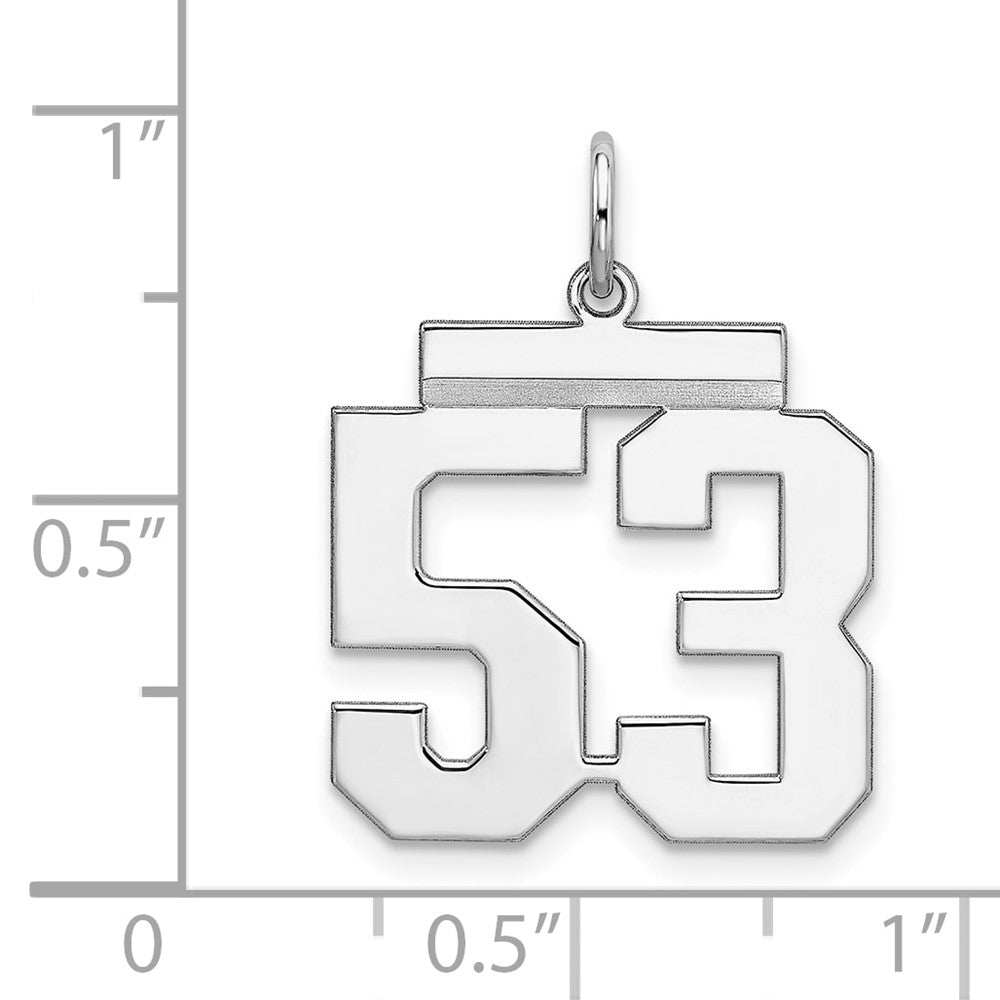 Sterlingsilber Sterlingsilber/silver Rhodiniert Poliert Zahl 53 Charm