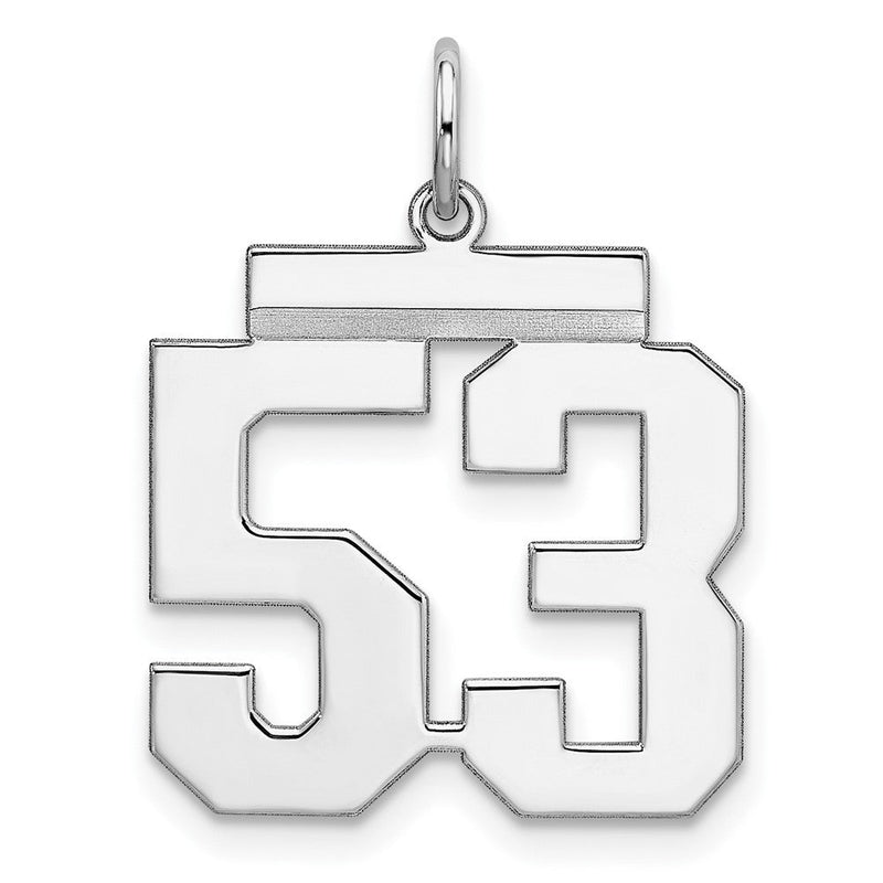 Sterlingsilber Sterlingsilber/silver Rhodiniert Poliert Zahl 53 Charm