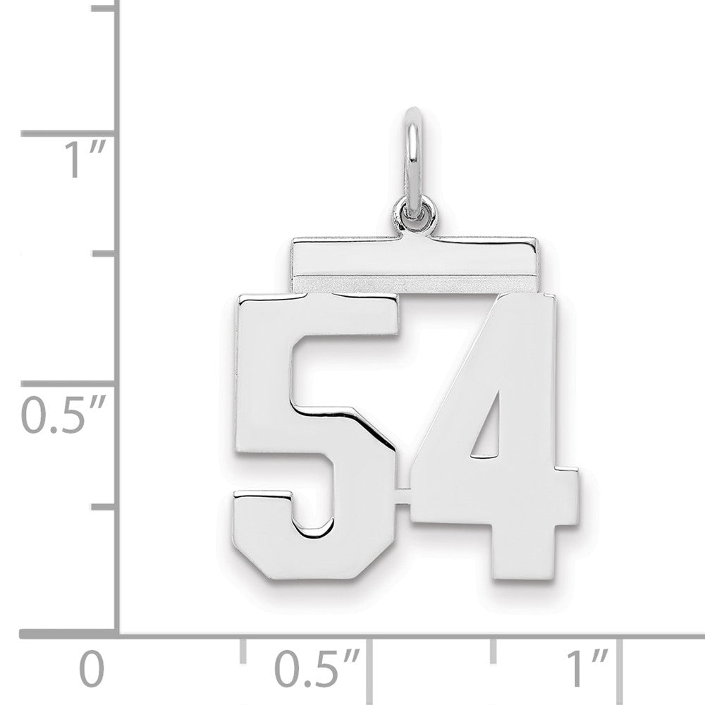 Sterlingsilber Sterlingsilber/silver Rhodiniert Poliert Zahl 54 Charm