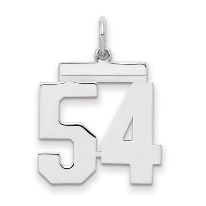 Sterlingsilber Sterlingsilber/silver Rhodiniert Poliert Zahl 54 Charm