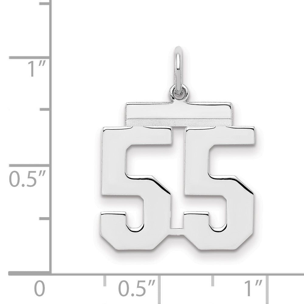 Sterlingsilber Sterlingsilber/silver Rhodiniert Poliert Zahl 55 Charm