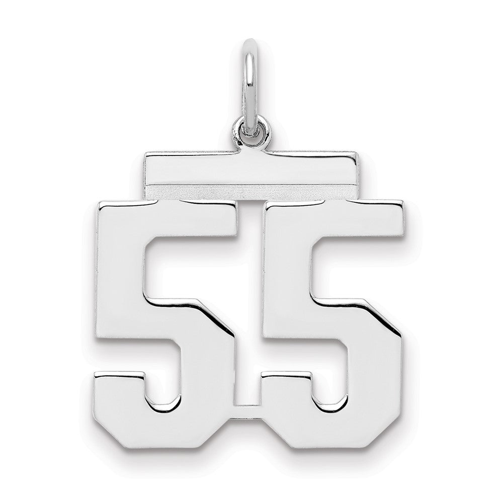 Sterlingsilber Sterlingsilber/silver Rhodiniert Poliert Zahl 55 Charm