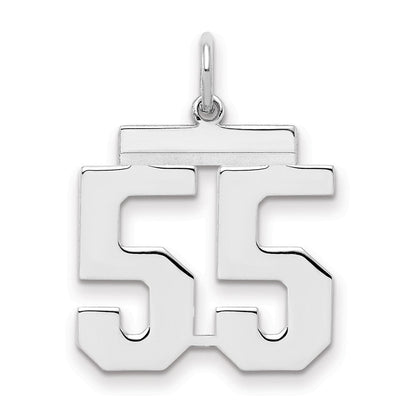 Sterlingsilber Sterlingsilber/silver Rhodiniert Poliert Zahl 55 Charm