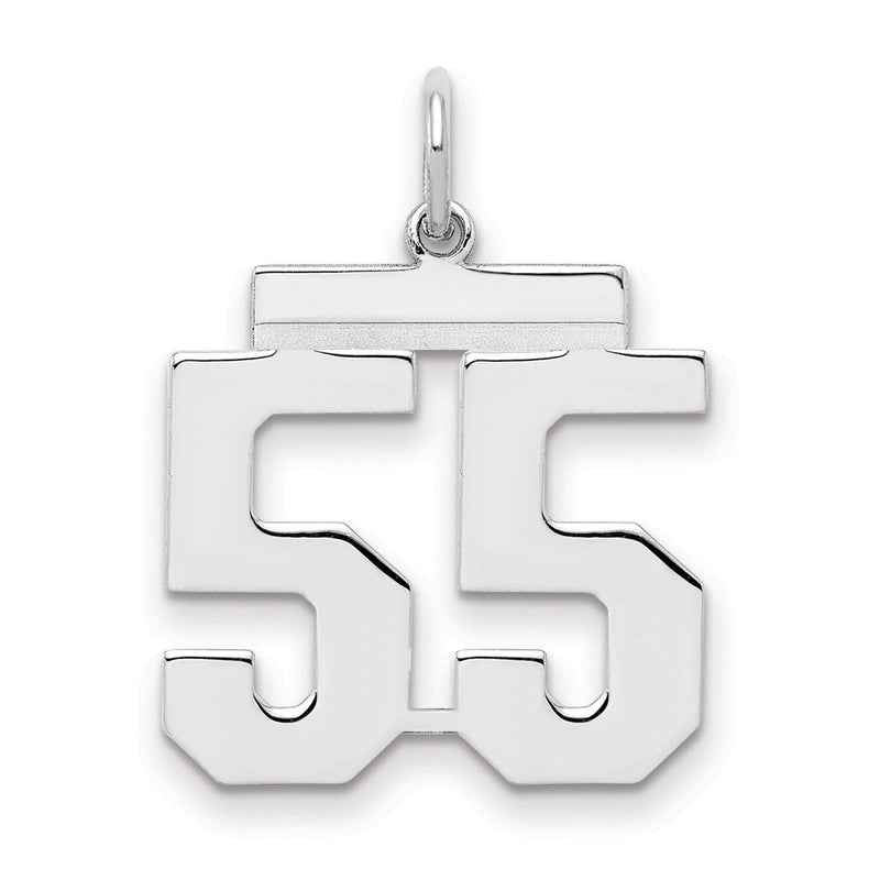 Sterlingsilber Sterlingsilber/silver Rhodiniert Poliert Zahl 55 Charm