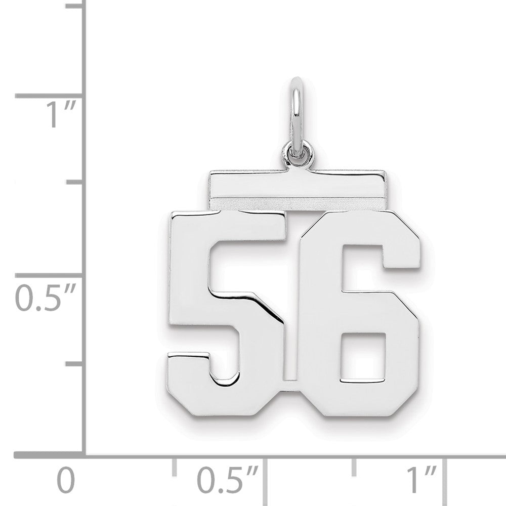 Sterlingsilber Sterlingsilber/silver Rhodiniert Poliert Zahl 56 Charm