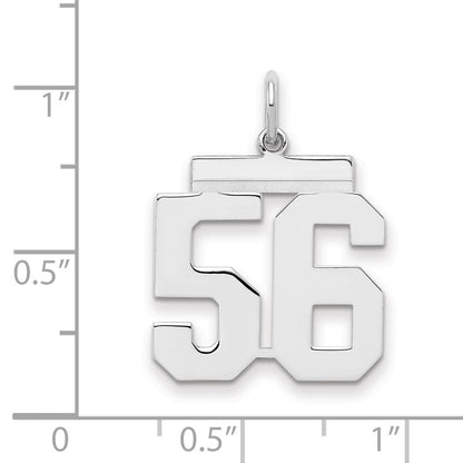 Sterlingsilber Sterlingsilber/silver Rhodiniert Poliert Zahl 56 Charm
