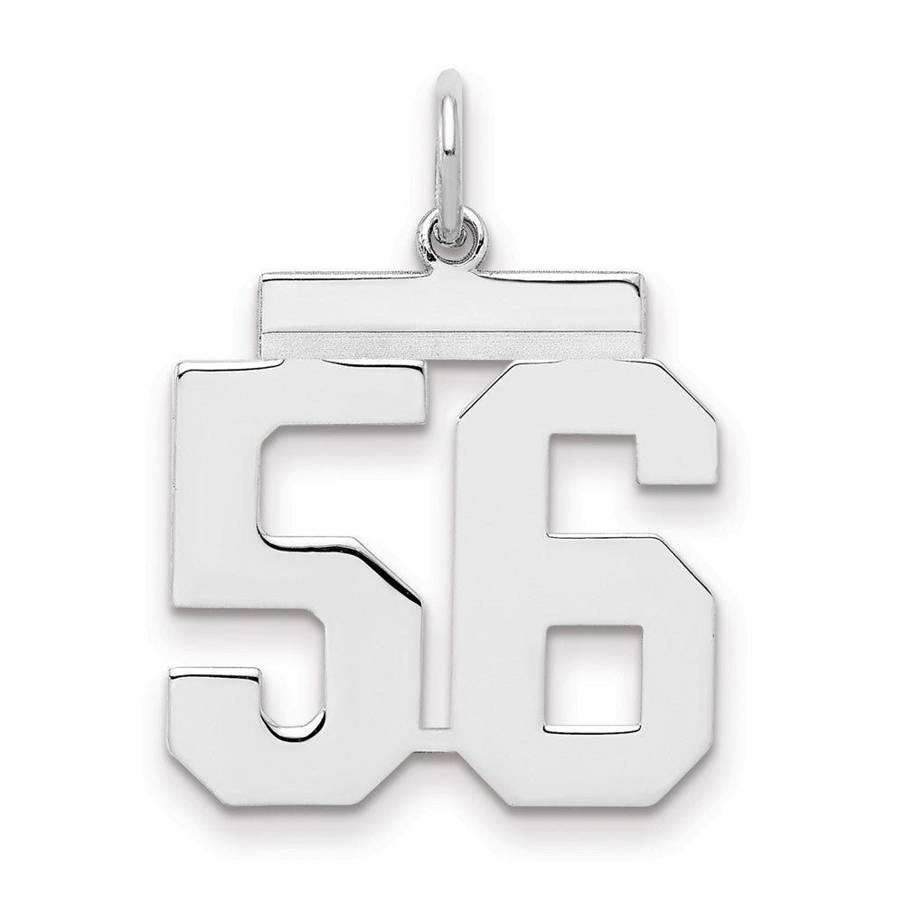 Sterlingsilber Sterlingsilber/silver Rhodiniert Poliert Zahl 56 Charm