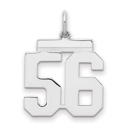 Sterlingsilber Sterlingsilber/silver Rhodiniert Poliert Zahl 56 Charm