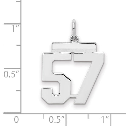 Sterlingsilber Sterlingsilber/silver Rhodiniert Poliert Zahl 57 Charm