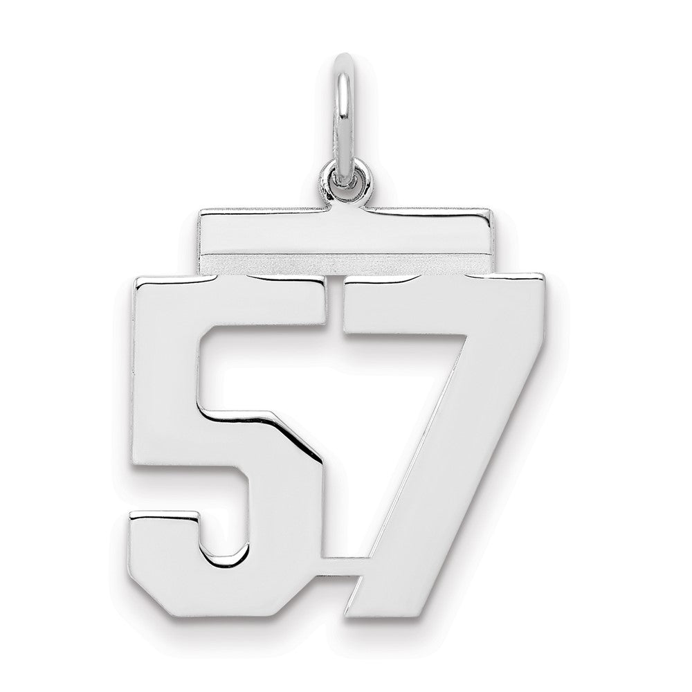 Sterlingsilber Sterlingsilber/silver Rhodiniert Poliert Zahl 57 Charm