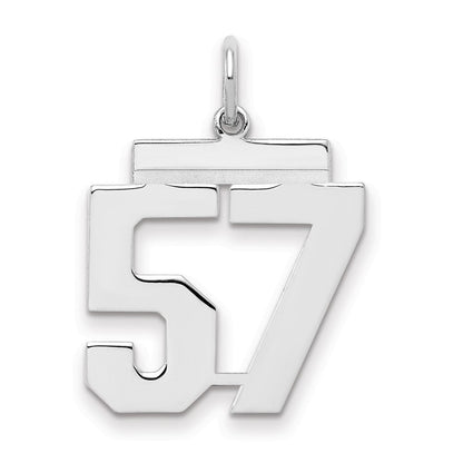 Sterlingsilber Sterlingsilber/silver Rhodiniert Poliert Zahl 57 Charm