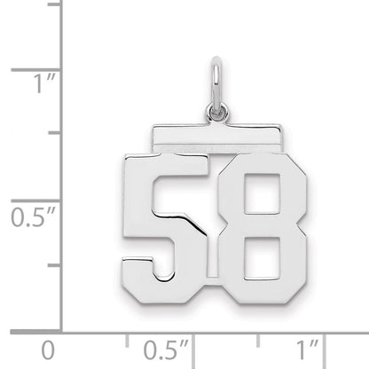 Sterlingsilber Sterlingsilber/silver Rhodiniert Poliert Zahl 58 Charm
