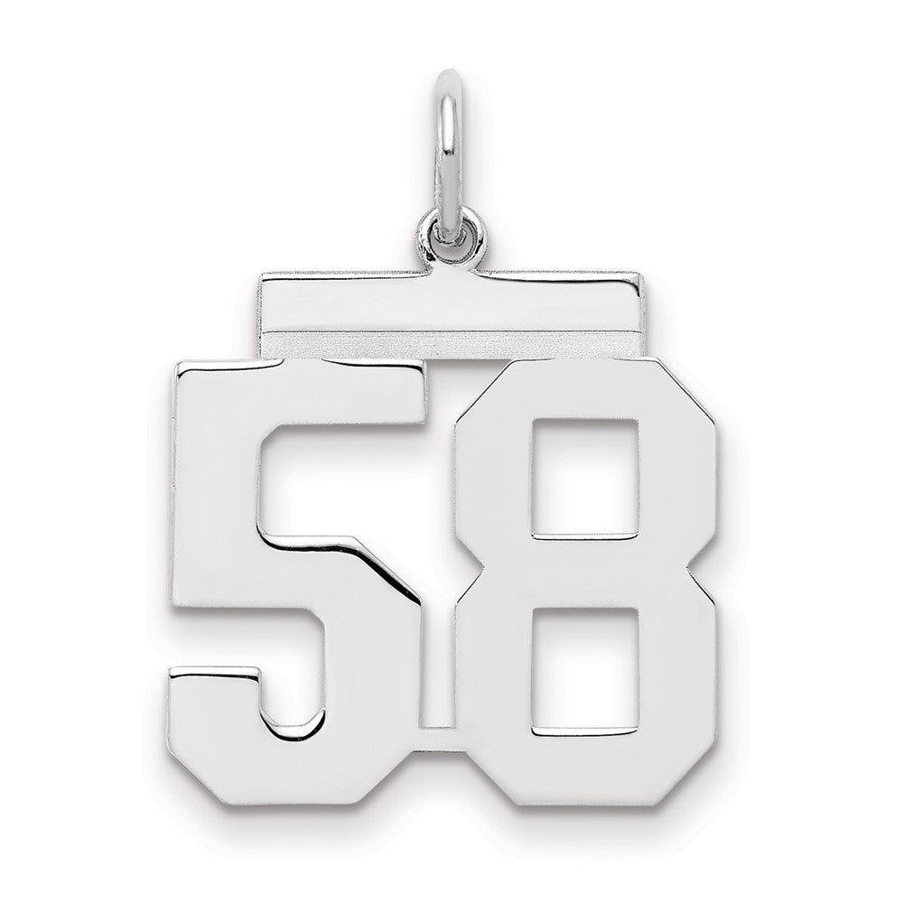 Sterlingsilber Sterlingsilber/silver Rhodiniert Poliert Zahl 58 Charm