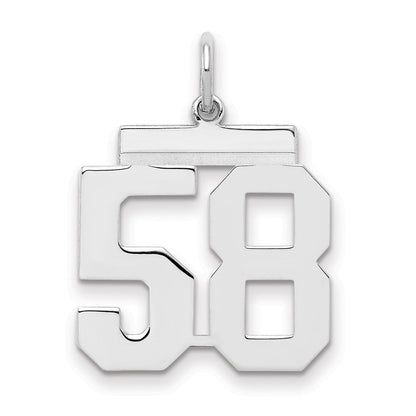 Sterlingsilber Sterlingsilber/silver Rhodiniert Poliert Zahl 58 Charm