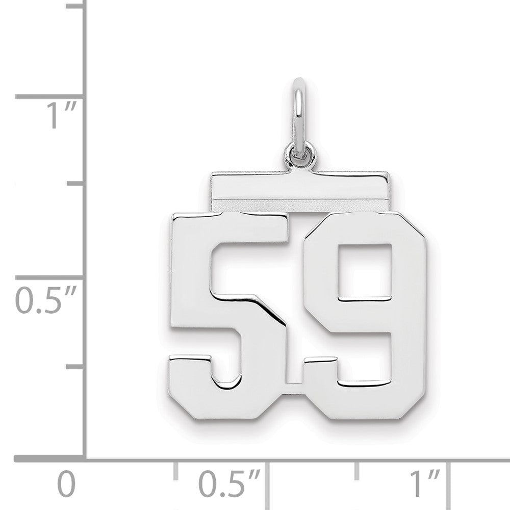 Sterlingsilber Sterlingsilber/silver Rhodiniert Poliert Zahl 59 Charm