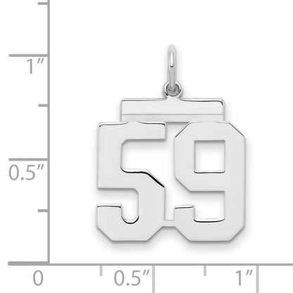 Sterlingsilber Sterlingsilber/silver Rhodiniert Poliert Zahl 59 Charm