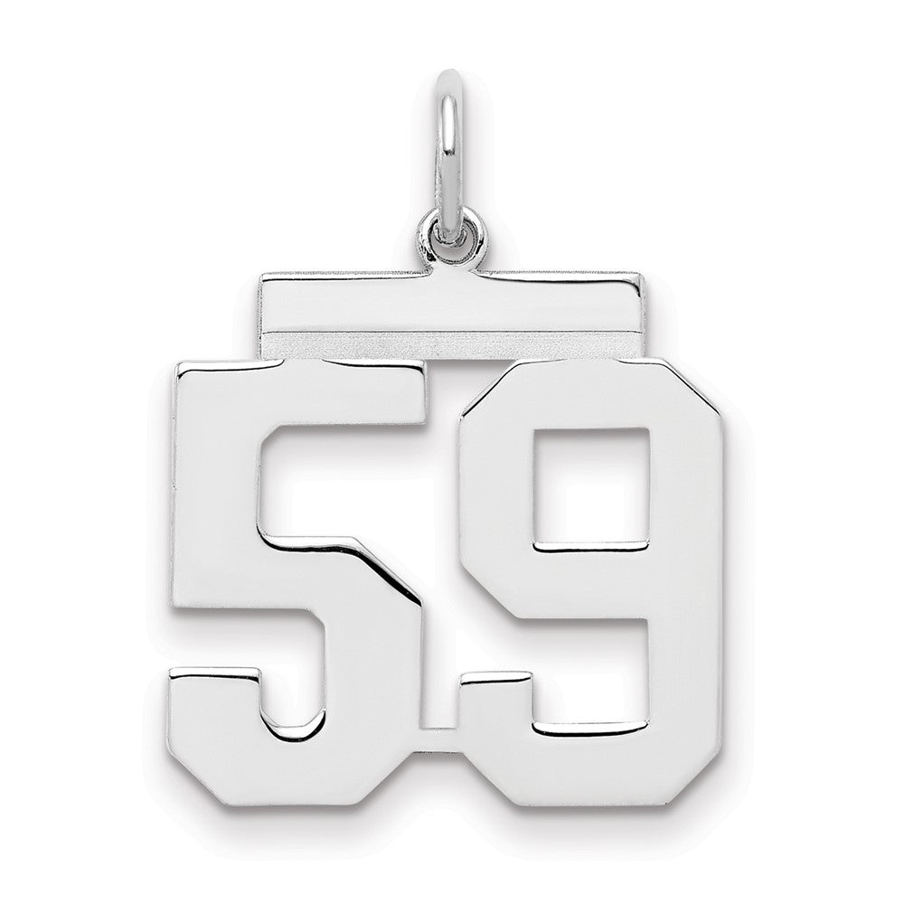 Sterlingsilber Sterlingsilber/silver Rhodiniert Poliert Zahl 59 Charm