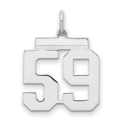 Sterlingsilber Sterlingsilber/silver Rhodiniert Poliert Zahl 59 Charm