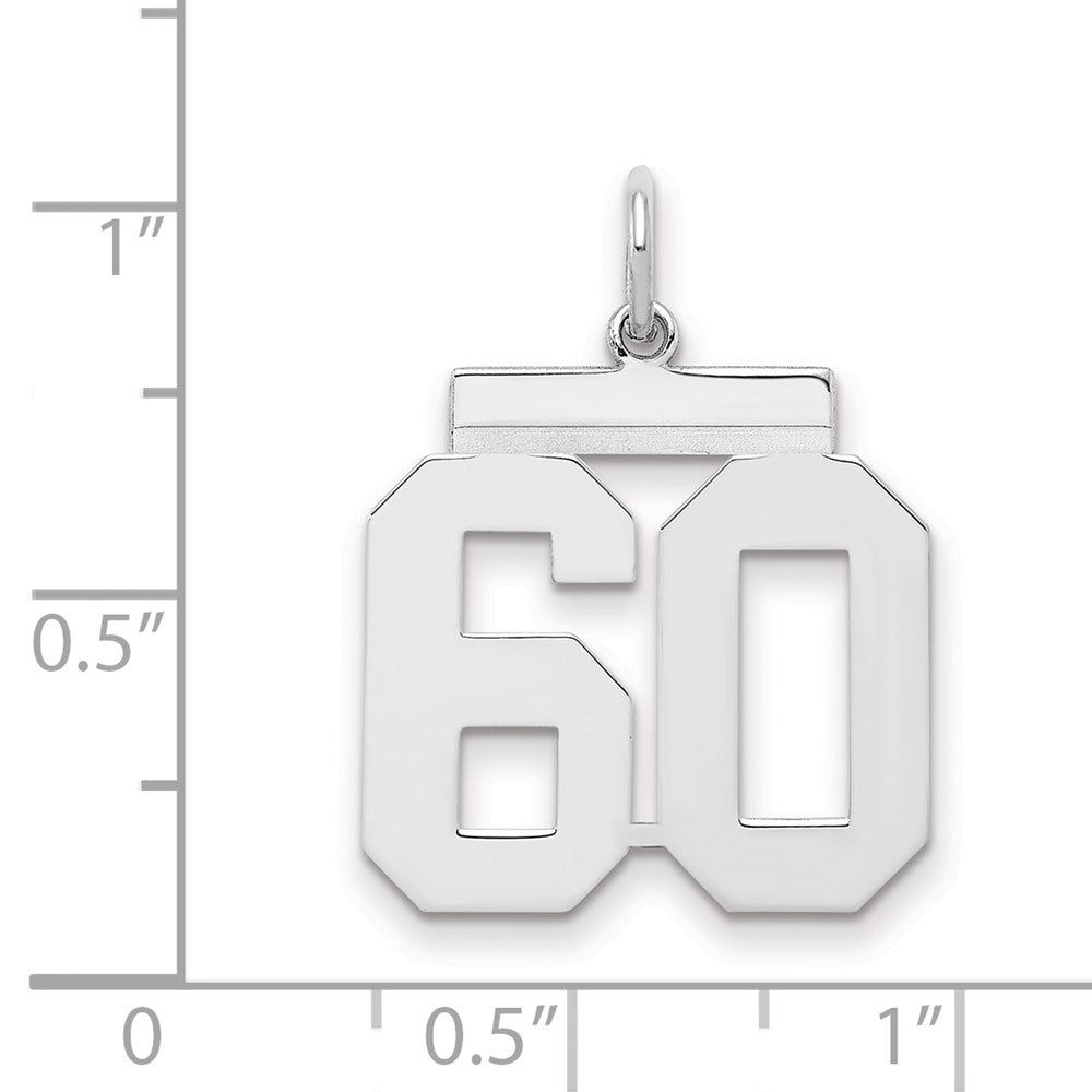 Sterlingsilber Sterlingsilber/silver Rhodiniert Poliert Zahl 60 Charm