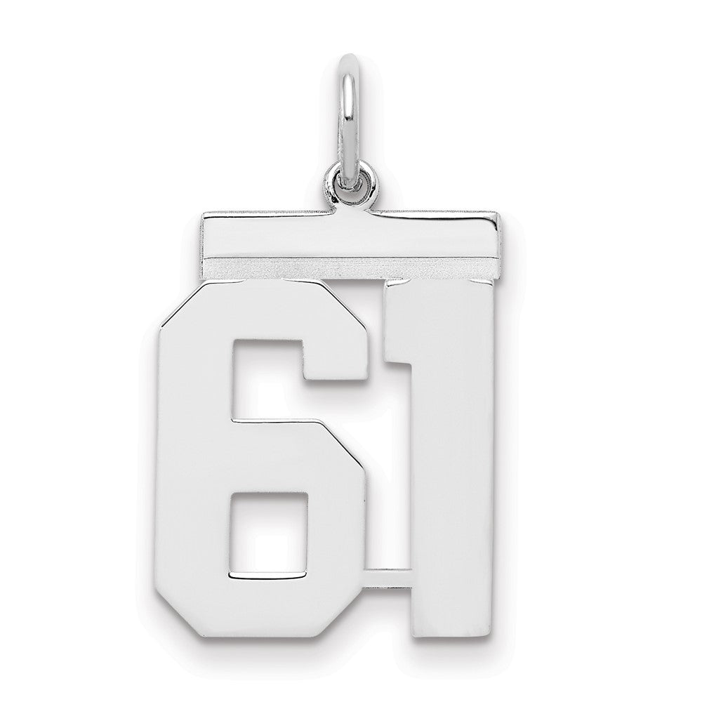 Sterlingsilber Sterlingsilber/silver Rhodiniert Poliert Zahl 61 Charm