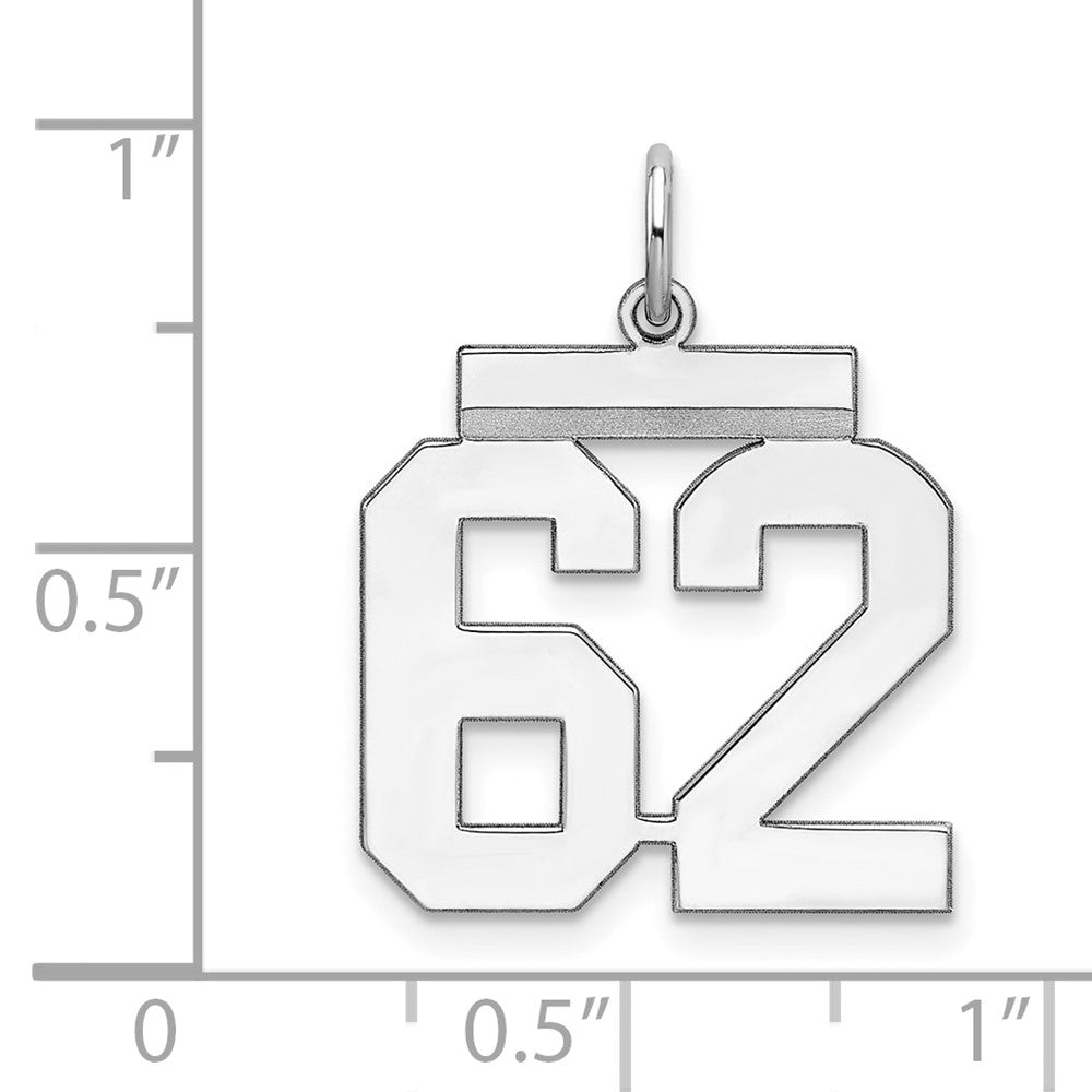 Sterlingsilber Sterlingsilber/silver Rhodiniert Poliert Zahl 62 Charm