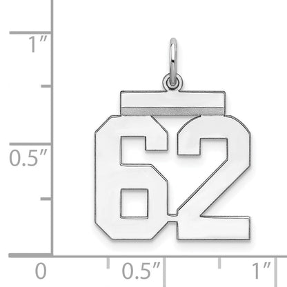 Sterlingsilber Sterlingsilber/silver Rhodiniert Poliert Zahl 62 Charm