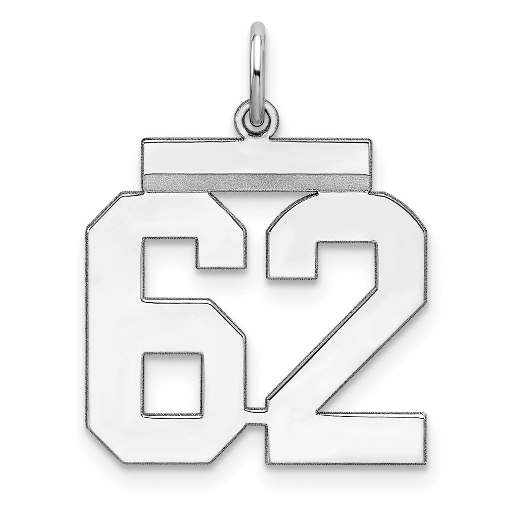Sterlingsilber Sterlingsilber/silver Rhodiniert Poliert Zahl 62 Charm
