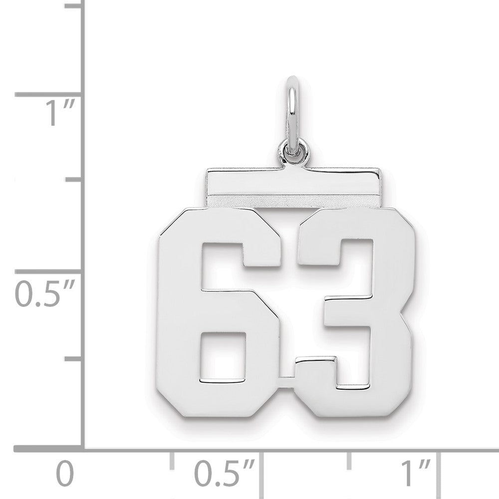 Sterlingsilber Sterlingsilber/silver Rhodiniert Poliert Zahl 63 Charm