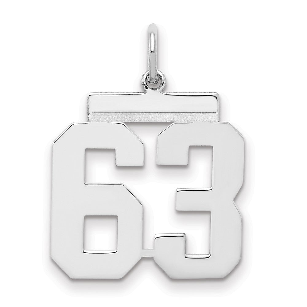 Sterlingsilber Sterlingsilber/silver Rhodiniert Poliert Zahl 63 Charm