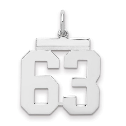 Sterlingsilber Sterlingsilber/silver Rhodiniert Poliert Zahl 63 Charm