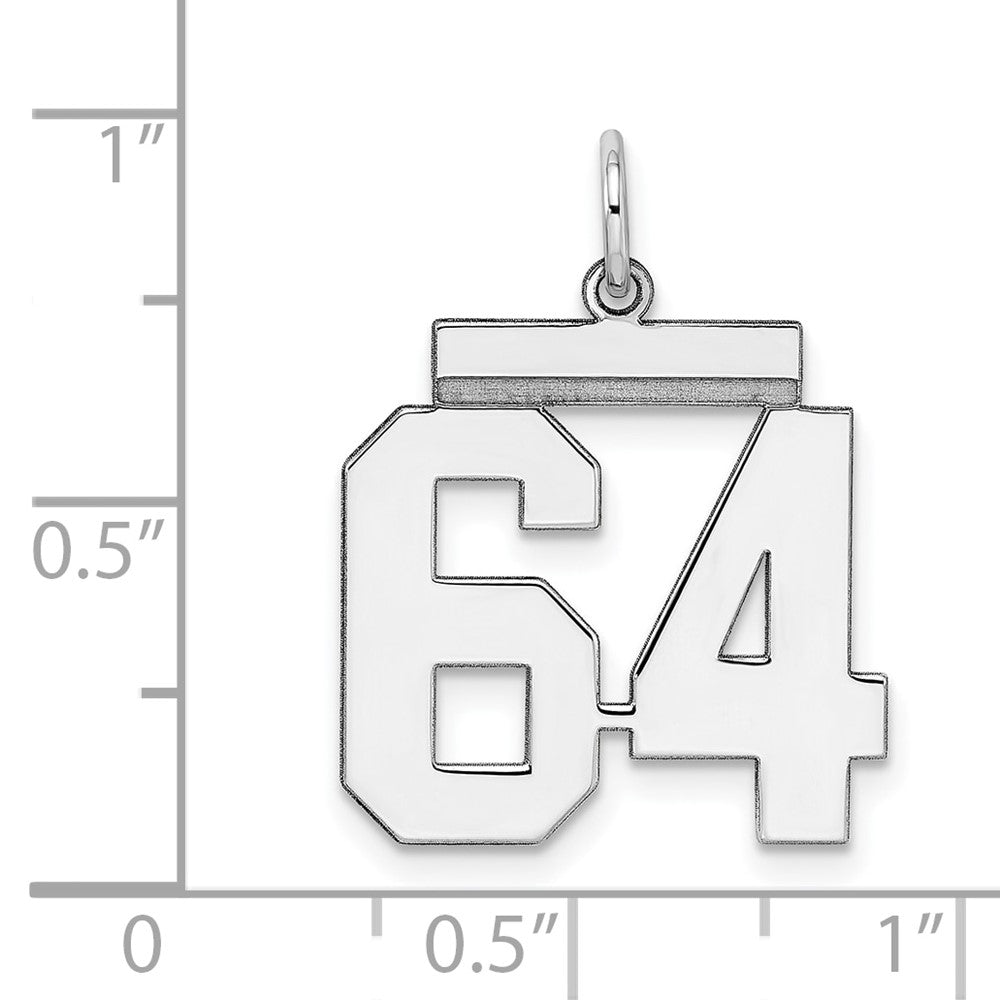 Sterlingsilber Sterlingsilber/silver Rhodiniert Poliert Zahl 64 Charm