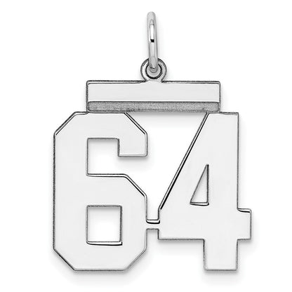 Sterlingsilber Sterlingsilber/silver Rhodiniert Poliert Zahl 64 Charm