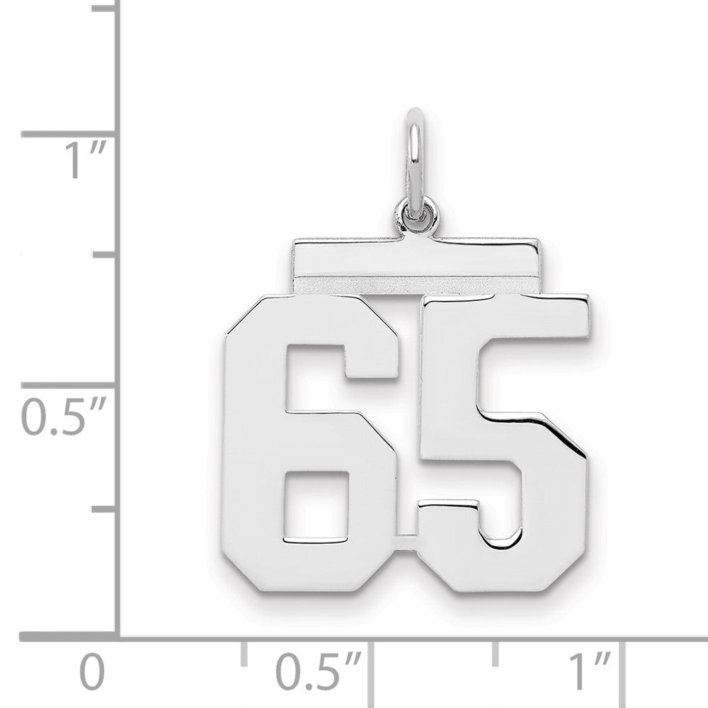 Sterlingsilber Sterlingsilber/silver Rhodiniert Poliert Zahl 65 Charm