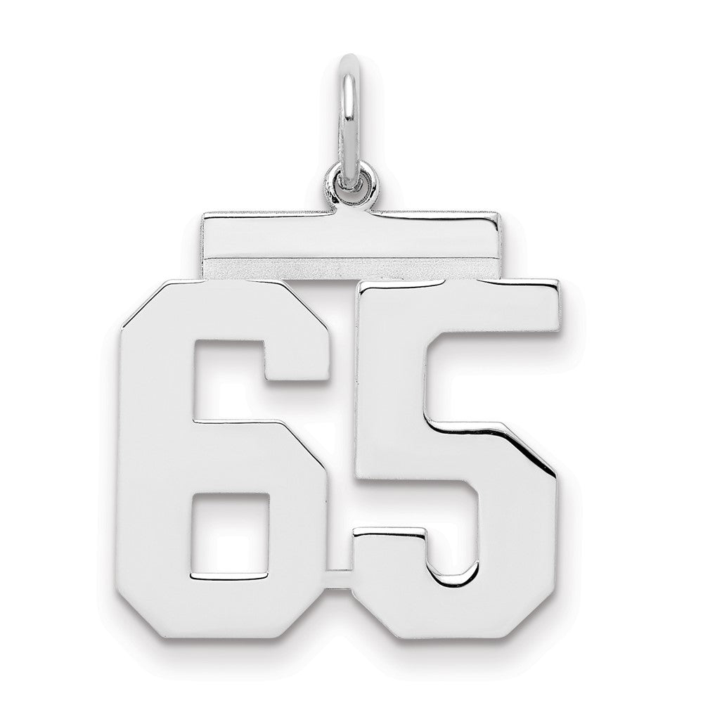 Sterlingsilber Sterlingsilber/silver Rhodiniert Poliert Zahl 65 Charm