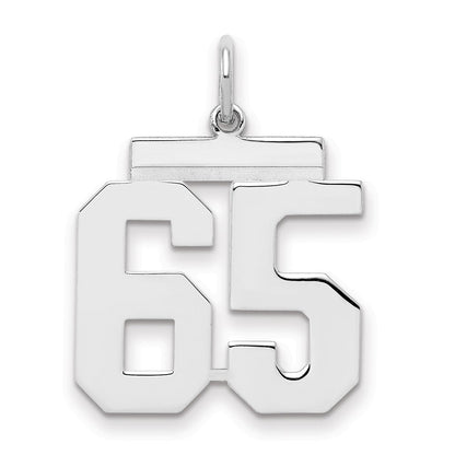Sterlingsilber Sterlingsilber/silver Rhodiniert Poliert Zahl 65 Charm