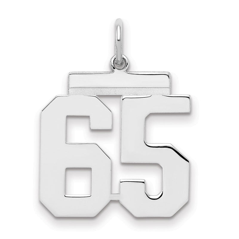 Sterlingsilber Sterlingsilber/silver Rhodiniert Poliert Zahl 65 Charm