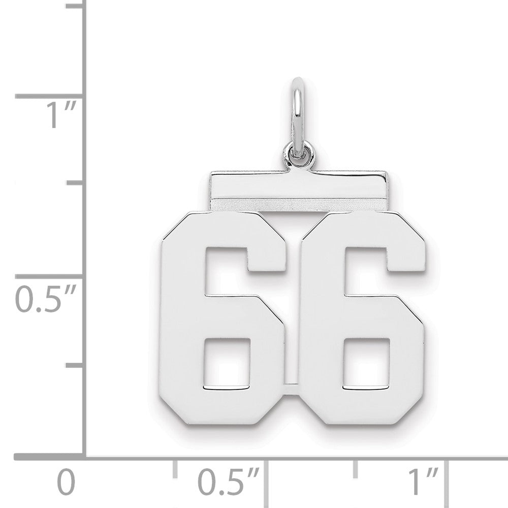 Sterlingsilber Sterlingsilber/silver Rhodiniert Poliert Zahl 66 Charm