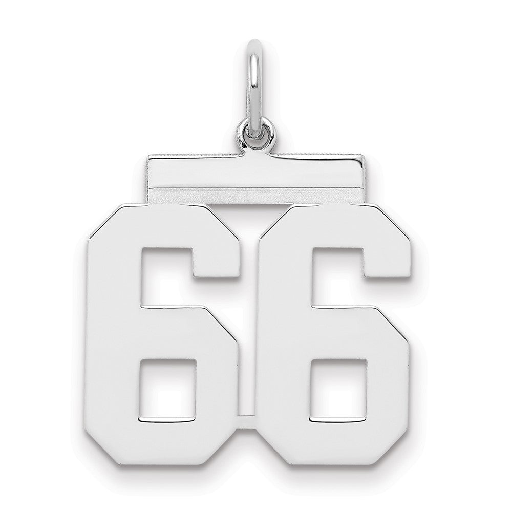 Sterlingsilber Sterlingsilber/silver Rhodiniert Poliert Zahl 66 Charm