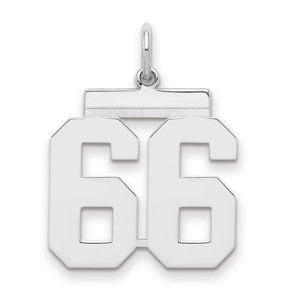 Sterlingsilber Sterlingsilber/silver Rhodiniert Poliert Zahl 66 Charm