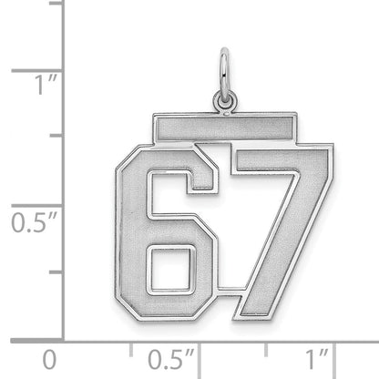 Sterlingsilber Sterlingsilber/silver Rhodiniert Poliert Zahl 67 Charm