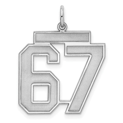 Sterlingsilber Sterlingsilber/silver Rhodiniert Poliert Zahl 67 Charm