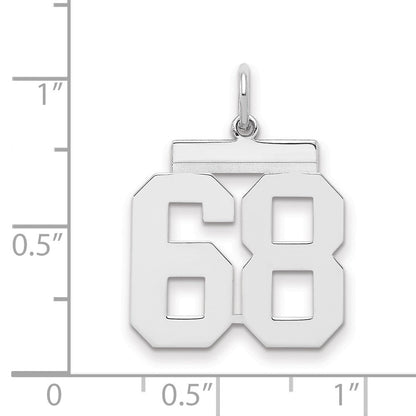 Sterlingsilber Sterlingsilber/silver Rhodiniert Poliert Zahl 68 Charm