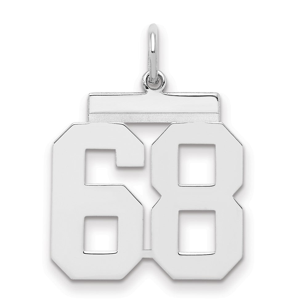 Sterlingsilber Sterlingsilber/silver Rhodiniert Poliert Zahl 68 Charm