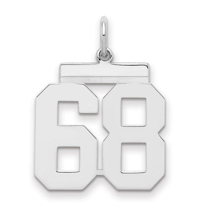 Sterlingsilber Sterlingsilber/silver Rhodiniert Poliert Zahl 68 Charm