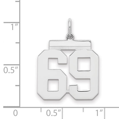 Sterlingsilber Sterlingsilber/silver Rhodiniert Poliert Zahl 69 Charm