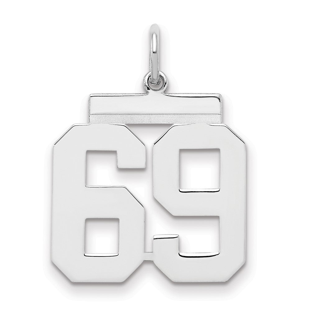 Sterlingsilber Sterlingsilber/silver Rhodiniert Poliert Zahl 69 Charm