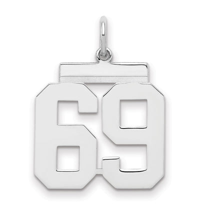 Sterlingsilber Sterlingsilber/silver Rhodiniert Poliert Zahl 69 Charm